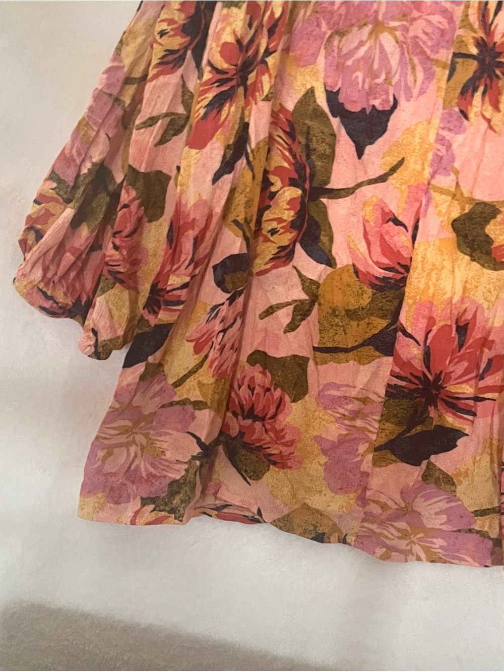 Terra & Sky Pink Floral Boho Tunic with Olive Green Accents 2X - Picture 4 of 11
